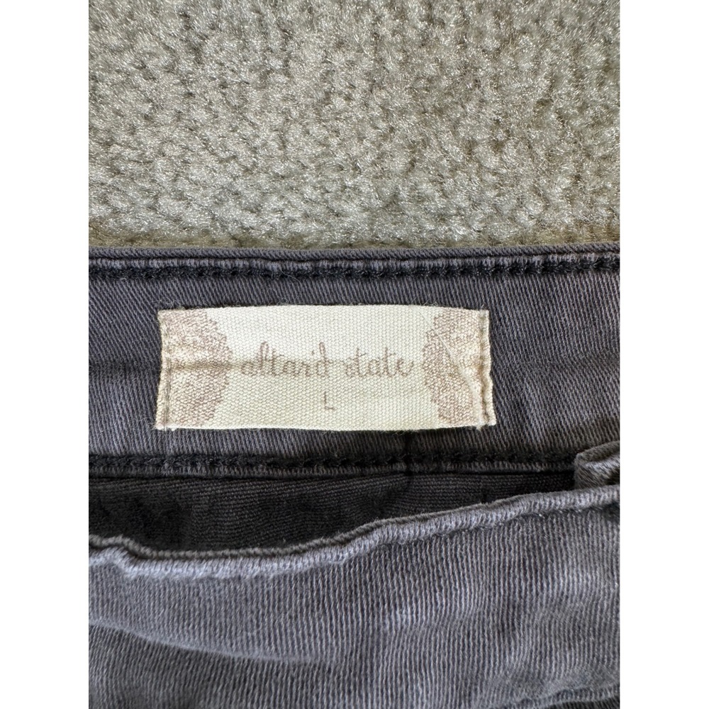 Altar'd State Womens Faded Black Side Button Mini Skirt Size L Cotton Blend - Picture 3 of 6